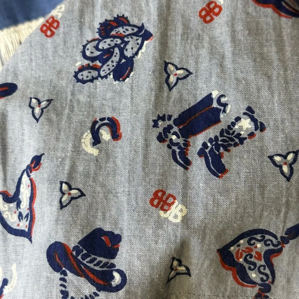 Prairie Cottage Midi Skirt Western Ranch Folk Art Vintage Handmade Rodeo Cowgirl